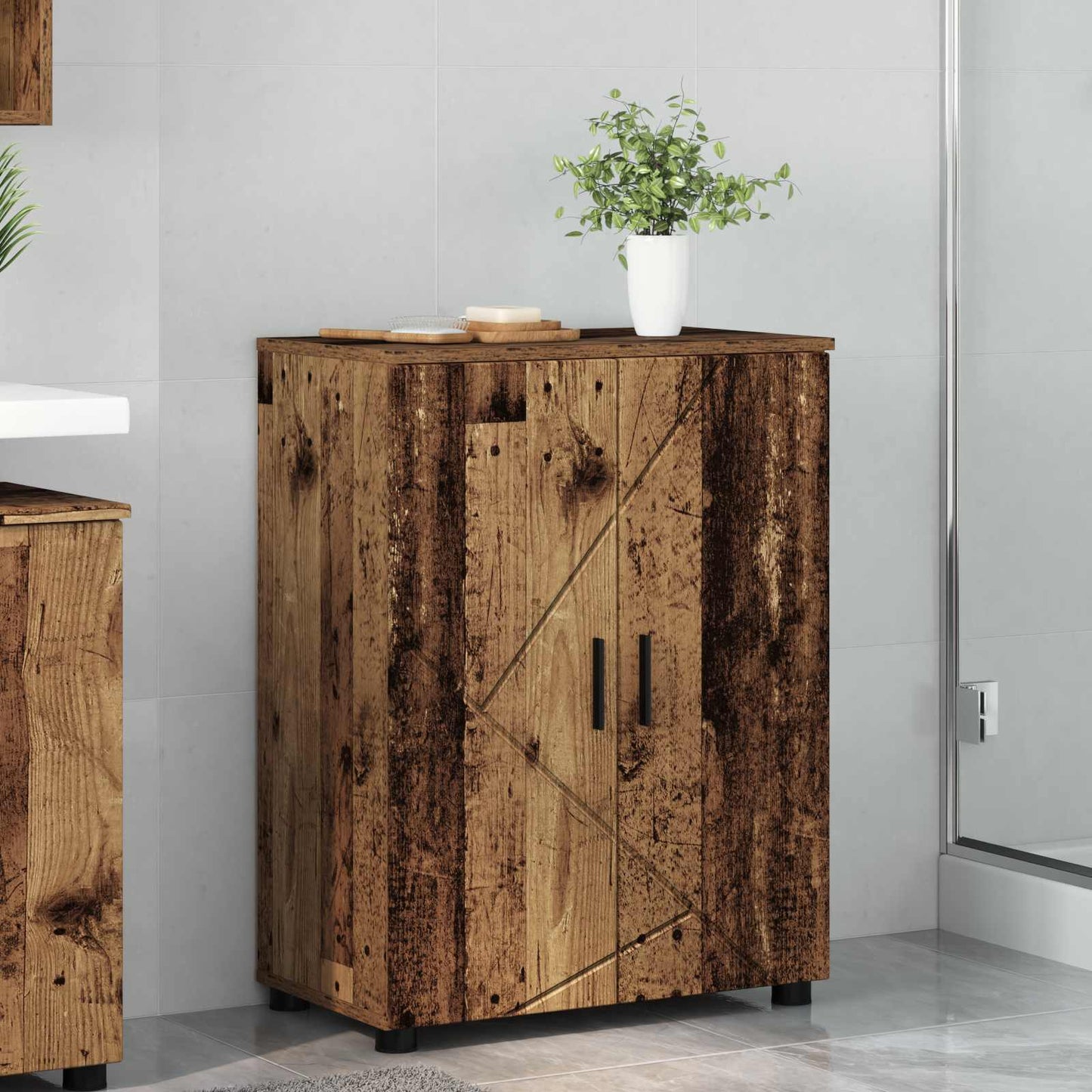 Badezimmerschrank 60 X 35 X 80 Cm Holzwerkstoff & Metall