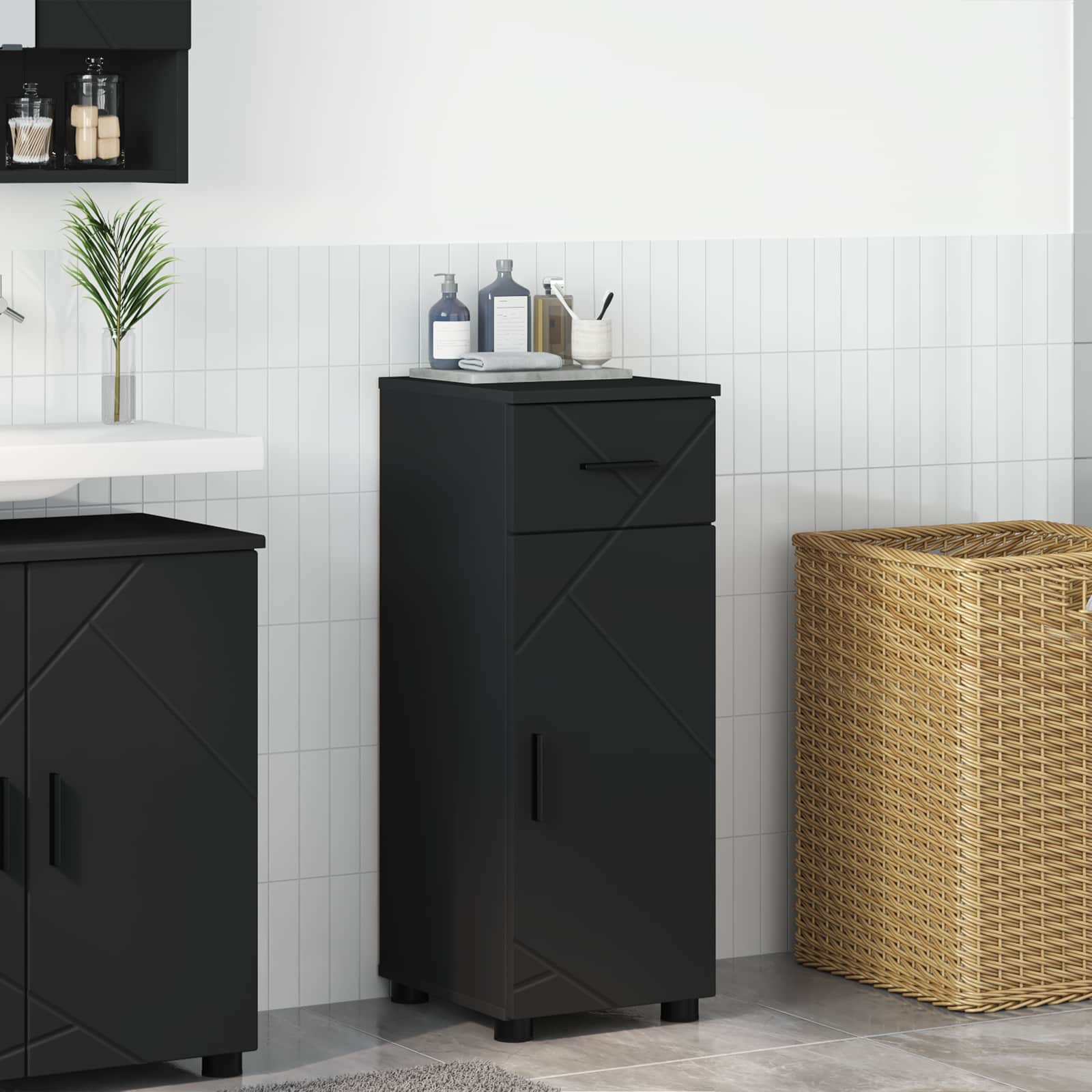 Badezimmerschrank Mit Schubladen 30 X 35 X 80 Cm