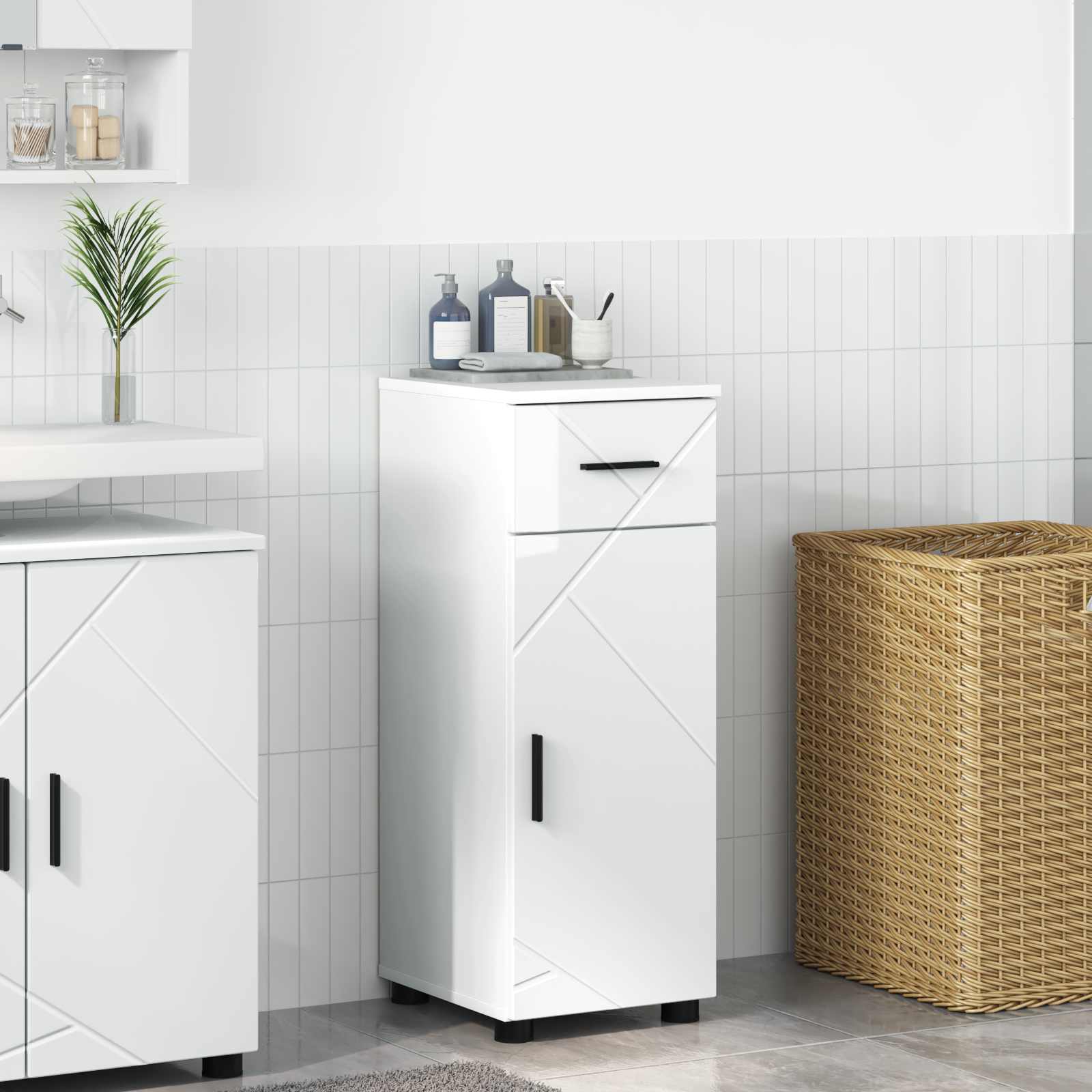 Badezimmerschrank Mit Schubladen 30 X 35 X 80 Cm