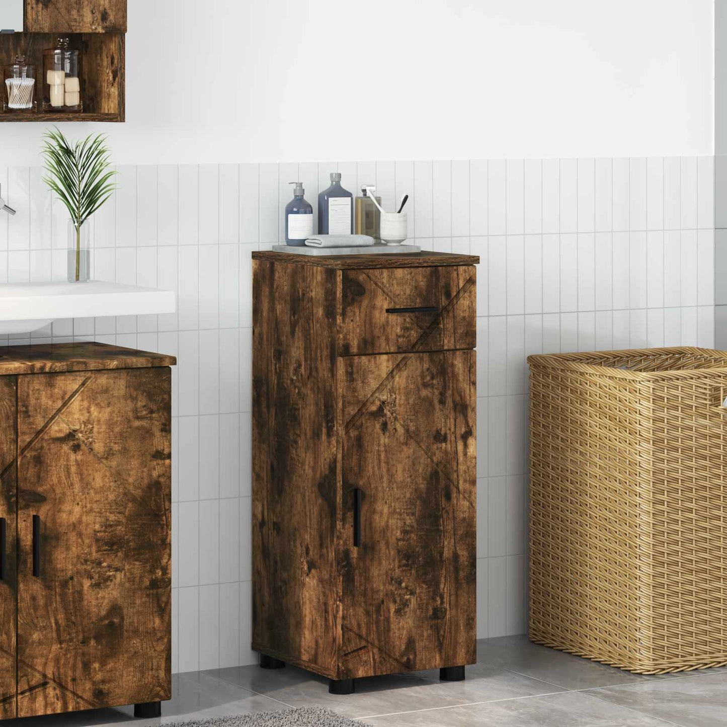 Badezimmerschrank Mit Schubladen 30 X 35 X 80 Cm