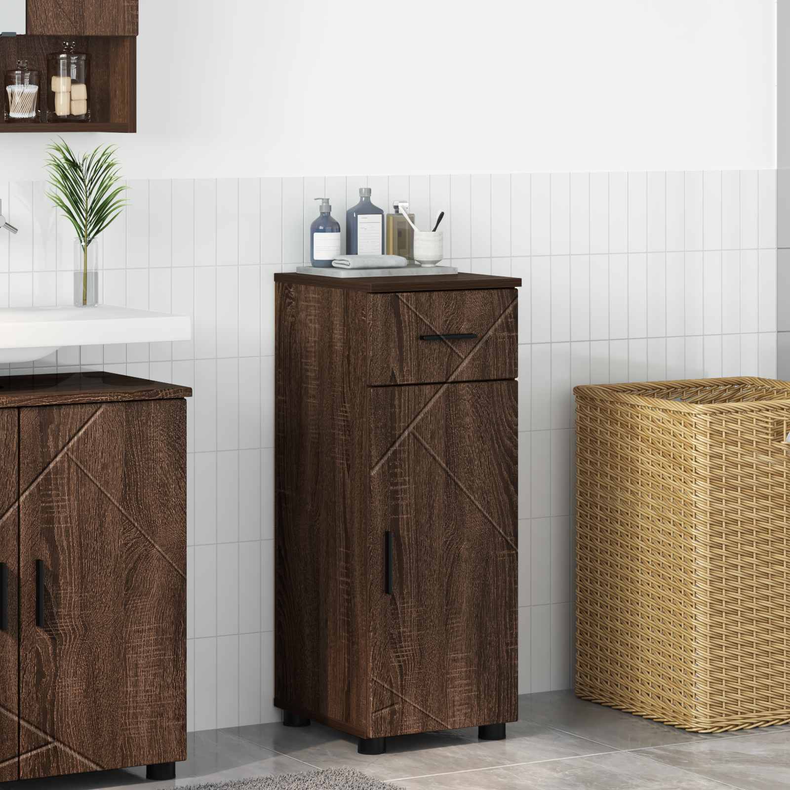 Badezimmerschrank Mit Schubladen 30 X 35 X 80 Cm