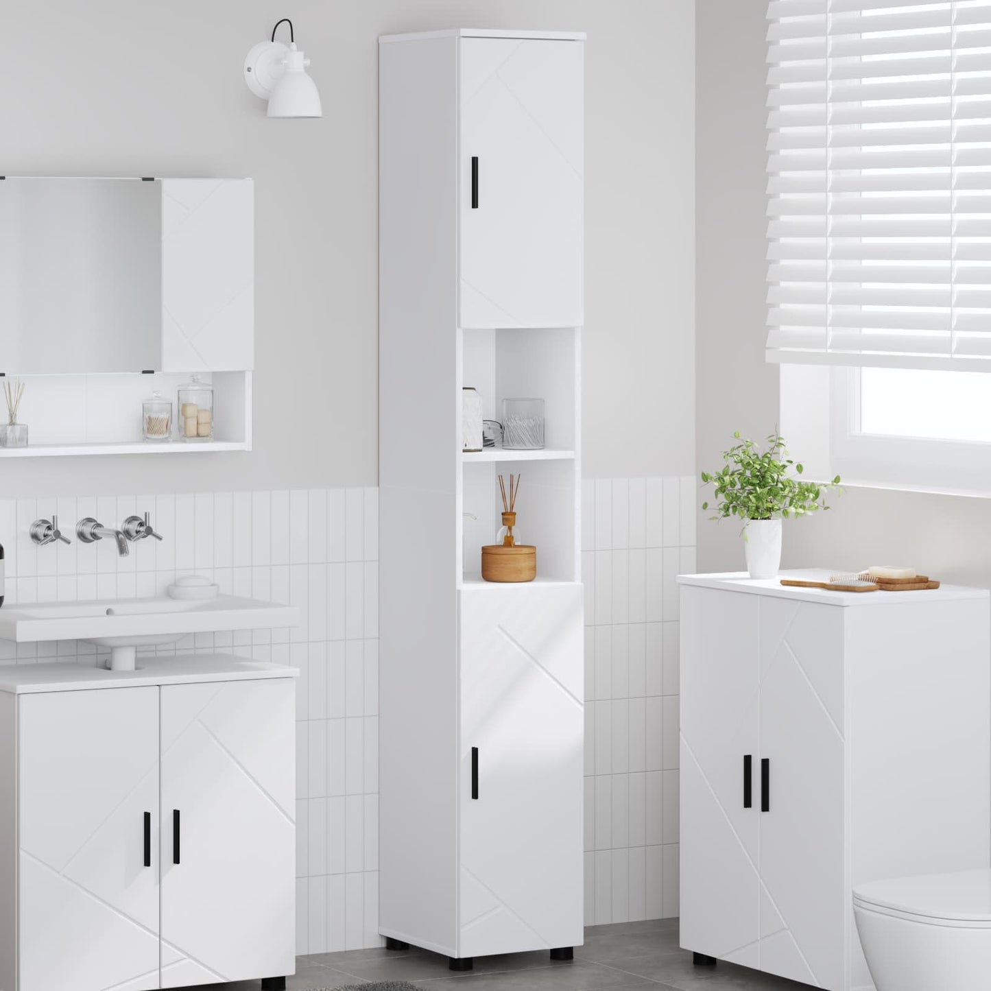 Badezimmerschrank Mit Speicher 30 X 35 X 192 Cm