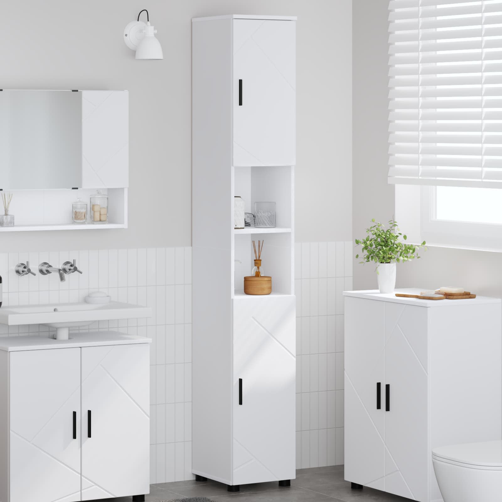 Badezimmerschrank Mit Speicher 30 X 35 X 192 Cm