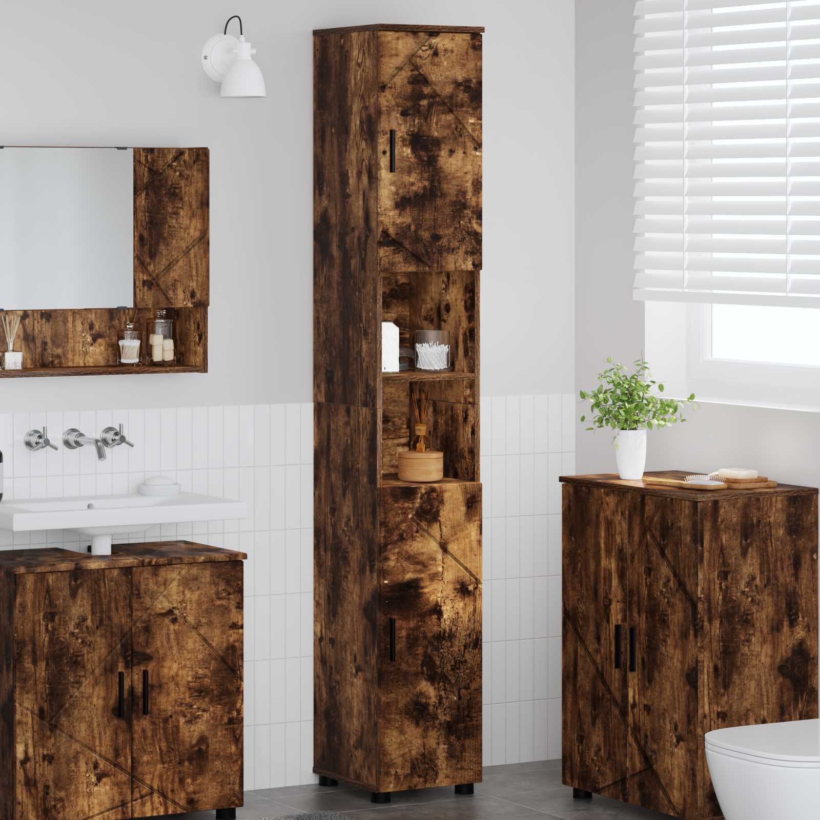 Badezimmerschrank Mit Speicher 30 X 35 X 192 Cm
