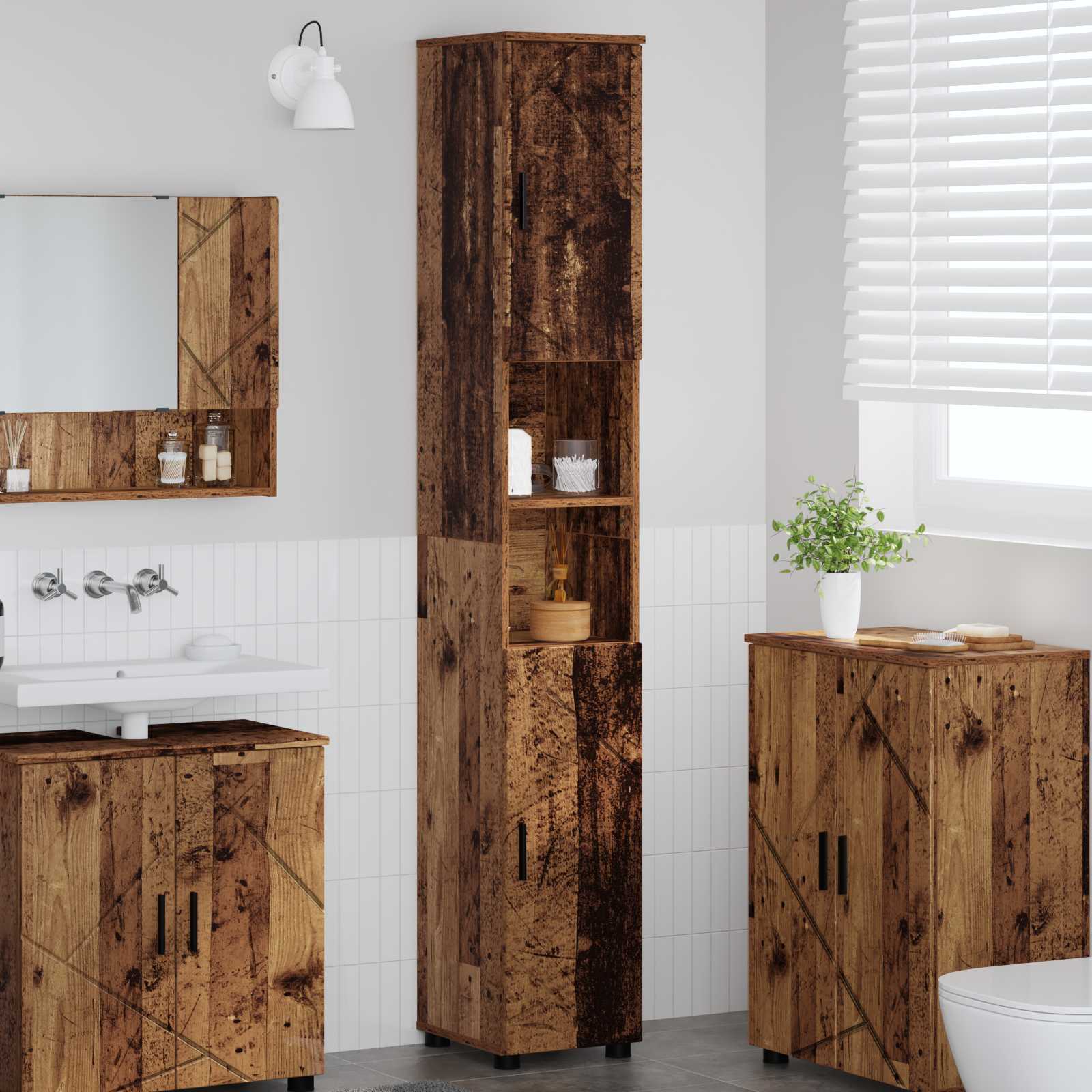 Badezimmerschrank Mit Speicher 30 X 35 X 192 Cm