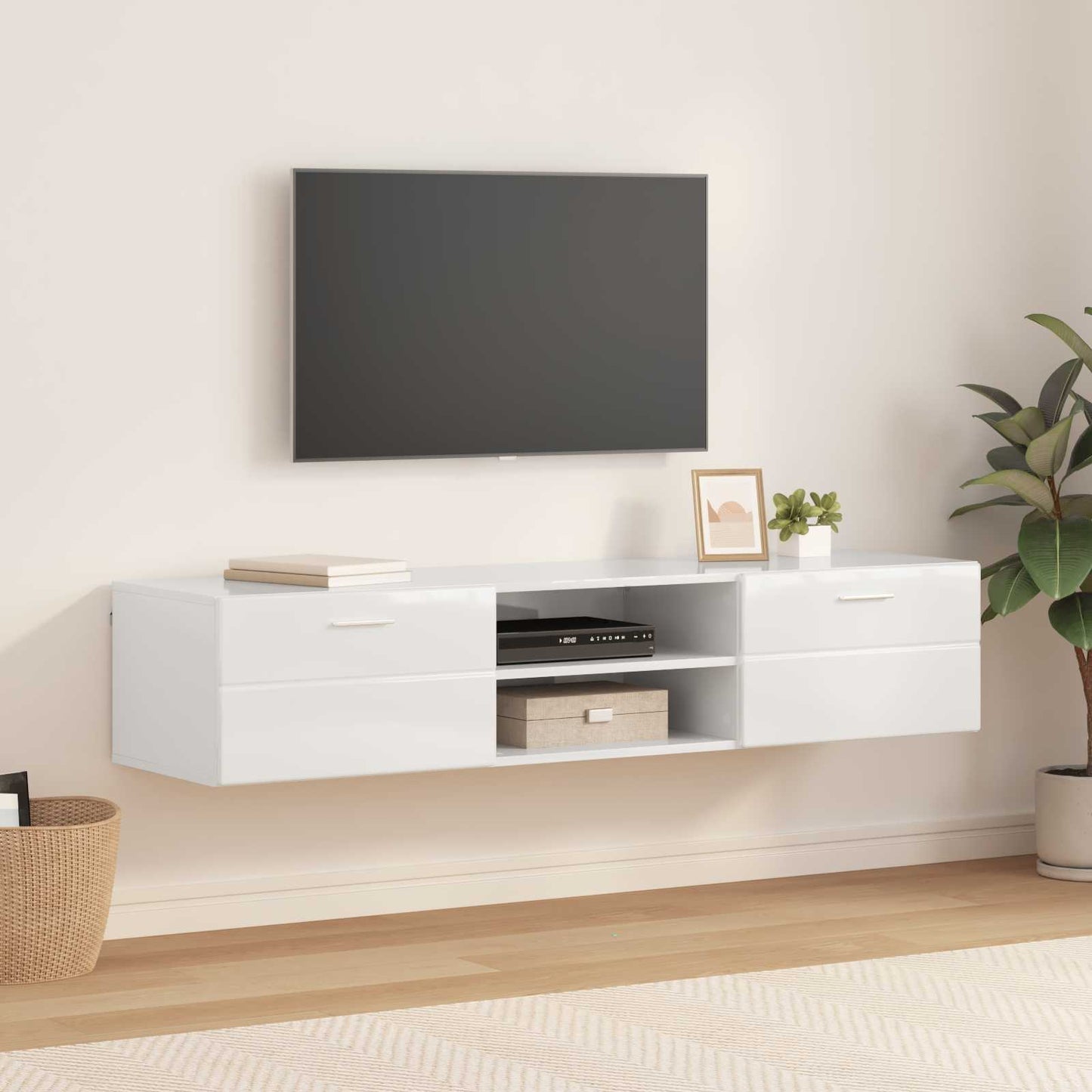 Tv-Schrankset Mit Regal Florin 3 Pcs Beton Grau Holzwerkstoff Betongrau