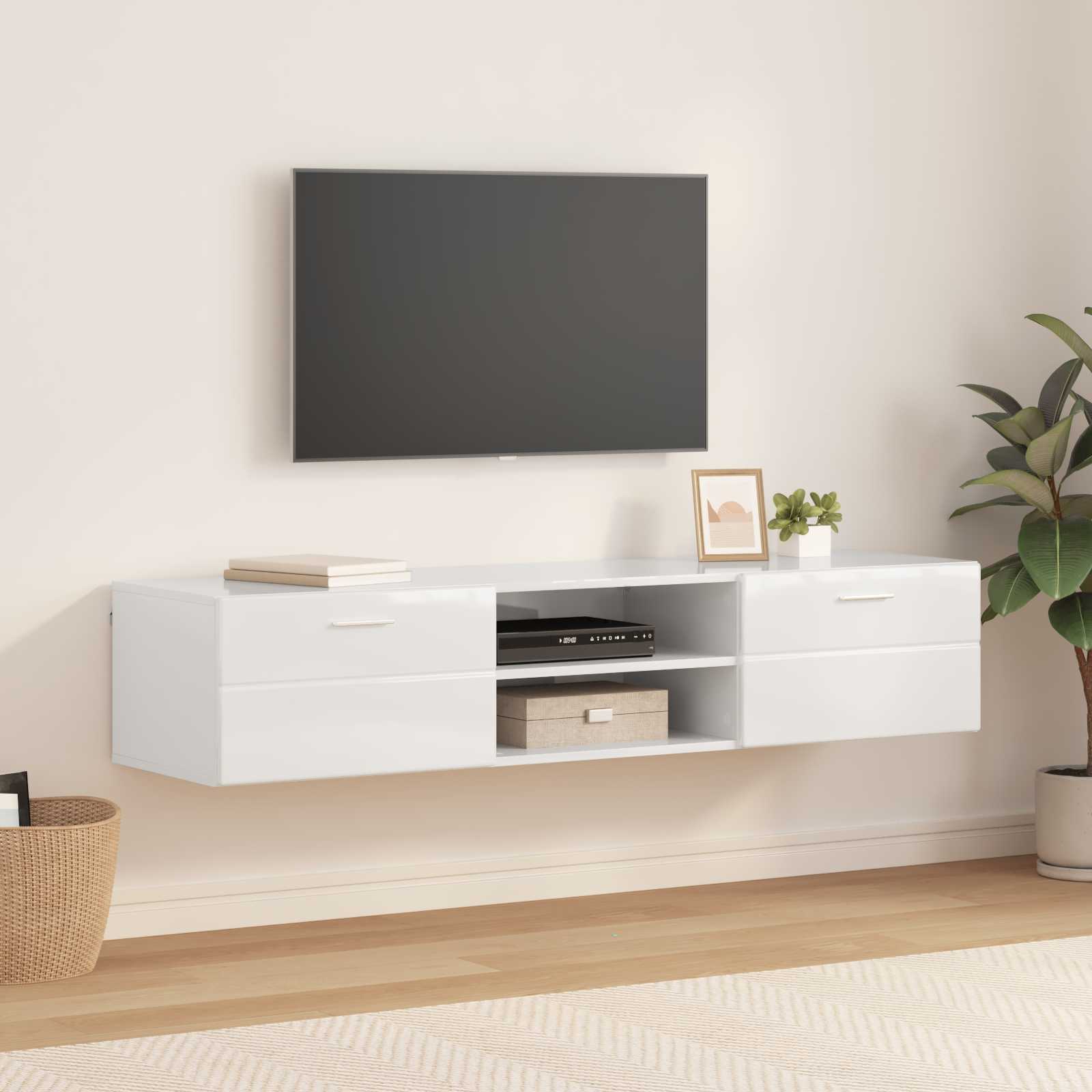 Tv-Schrankset Mit Regal Florin 3 Pcs Beton Grau Holzwerkstoff Betongrau