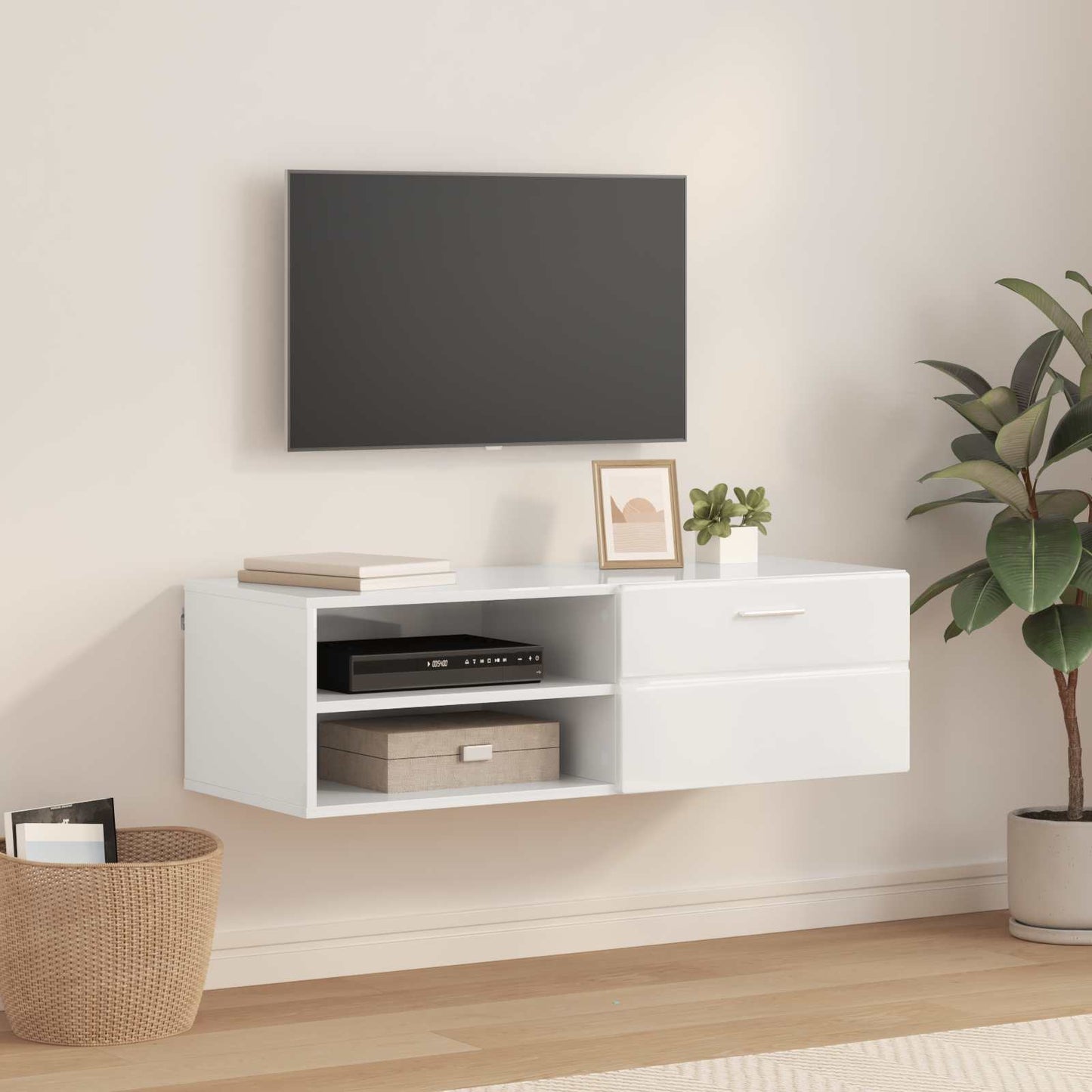 Tv-Schrankset Mit Regal Florin 3 Pcs Beton Grau Holzwerkstoff Betongrau