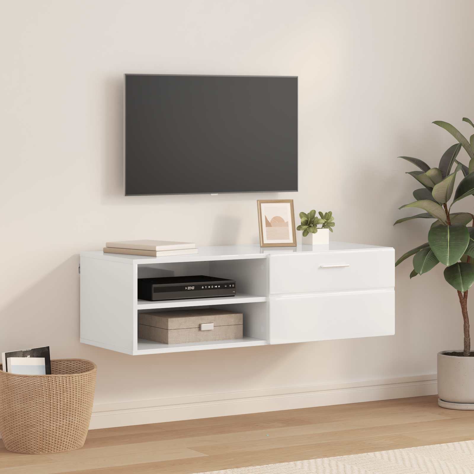 Tv-Schrankset Mit Regal Florin 3 Pcs Beton Grau Holzwerkstoff Betongrau