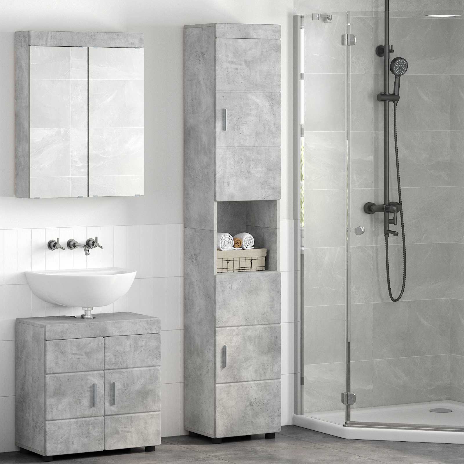 Badezimmerschrank-Set Tulum 37 X 31,5 X 82 Cm
