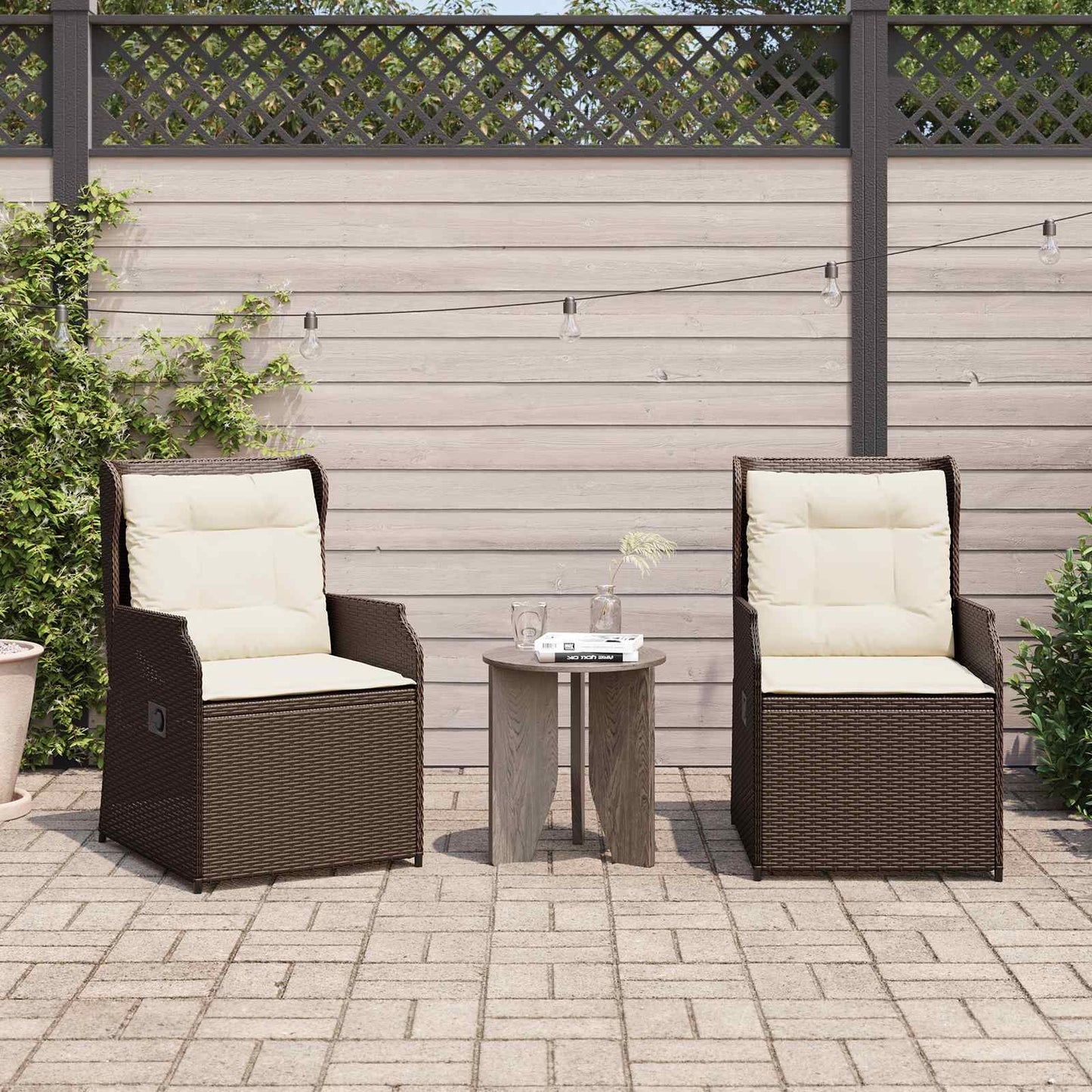 Gartenbank 2 Pcs Schwarz Poly-Rattan