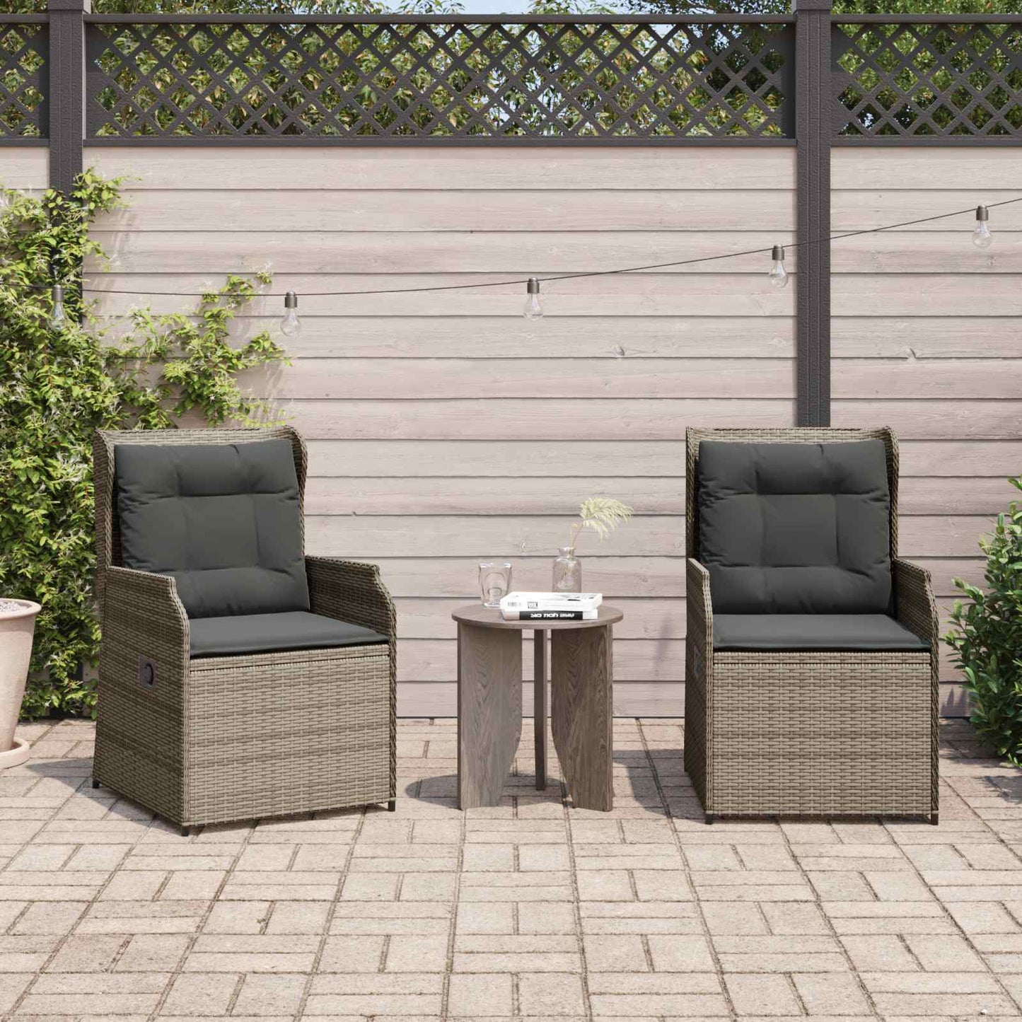 Gartenbank 2 Pcs Schwarz Poly-Rattan