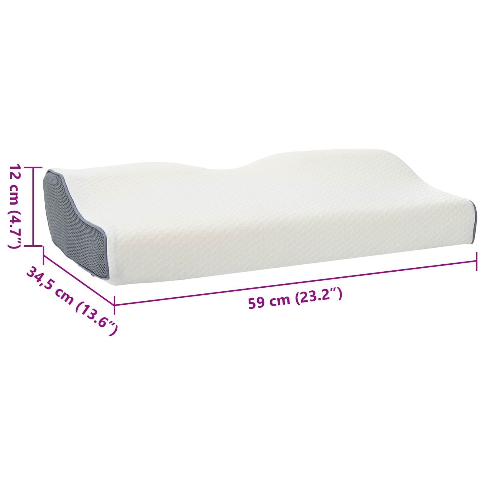 Nackenkissen Viscoschaum 59 X 34,5 X 12 Cm