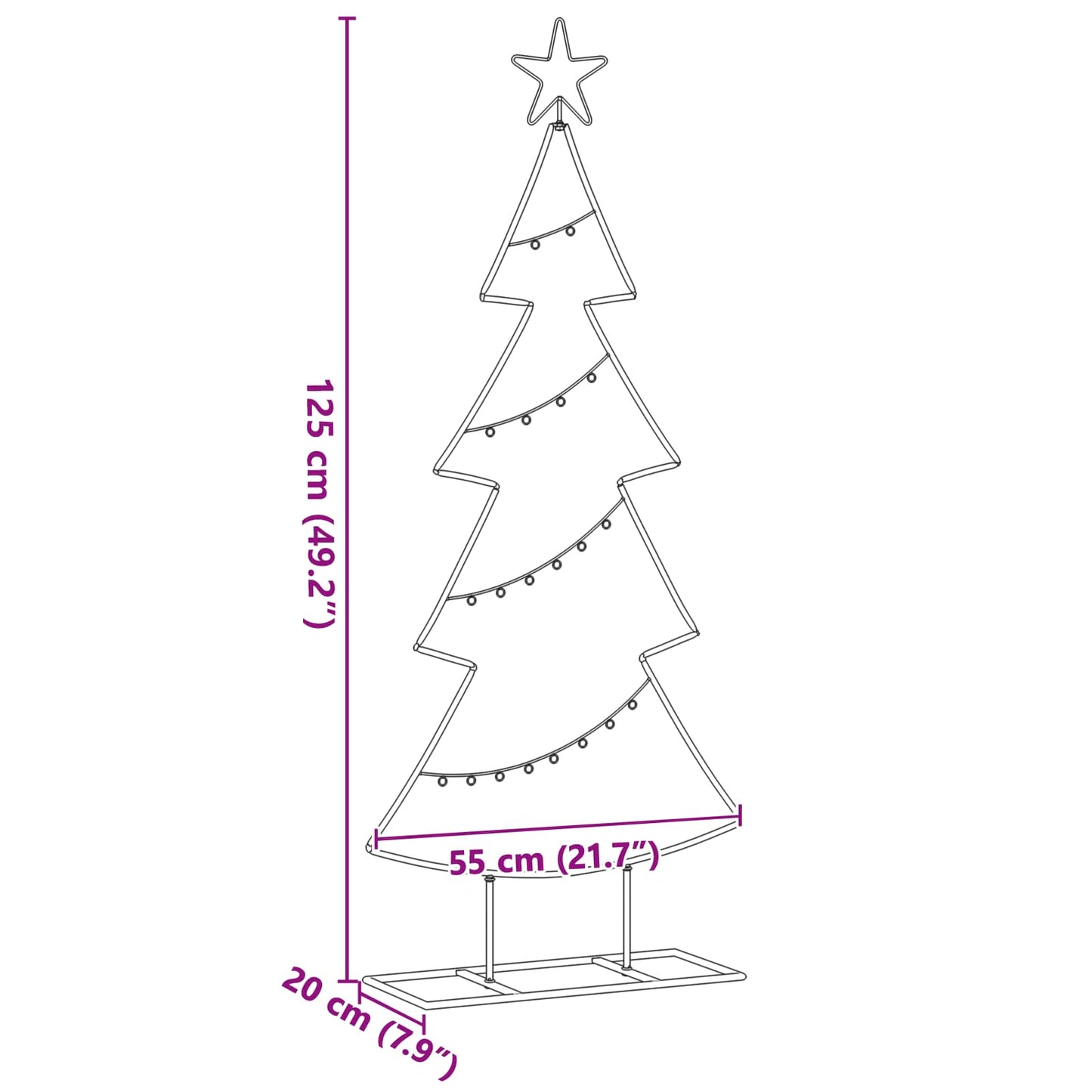 Metall Weihnachtsbaum Mit Ständer 125 Cm Stahl