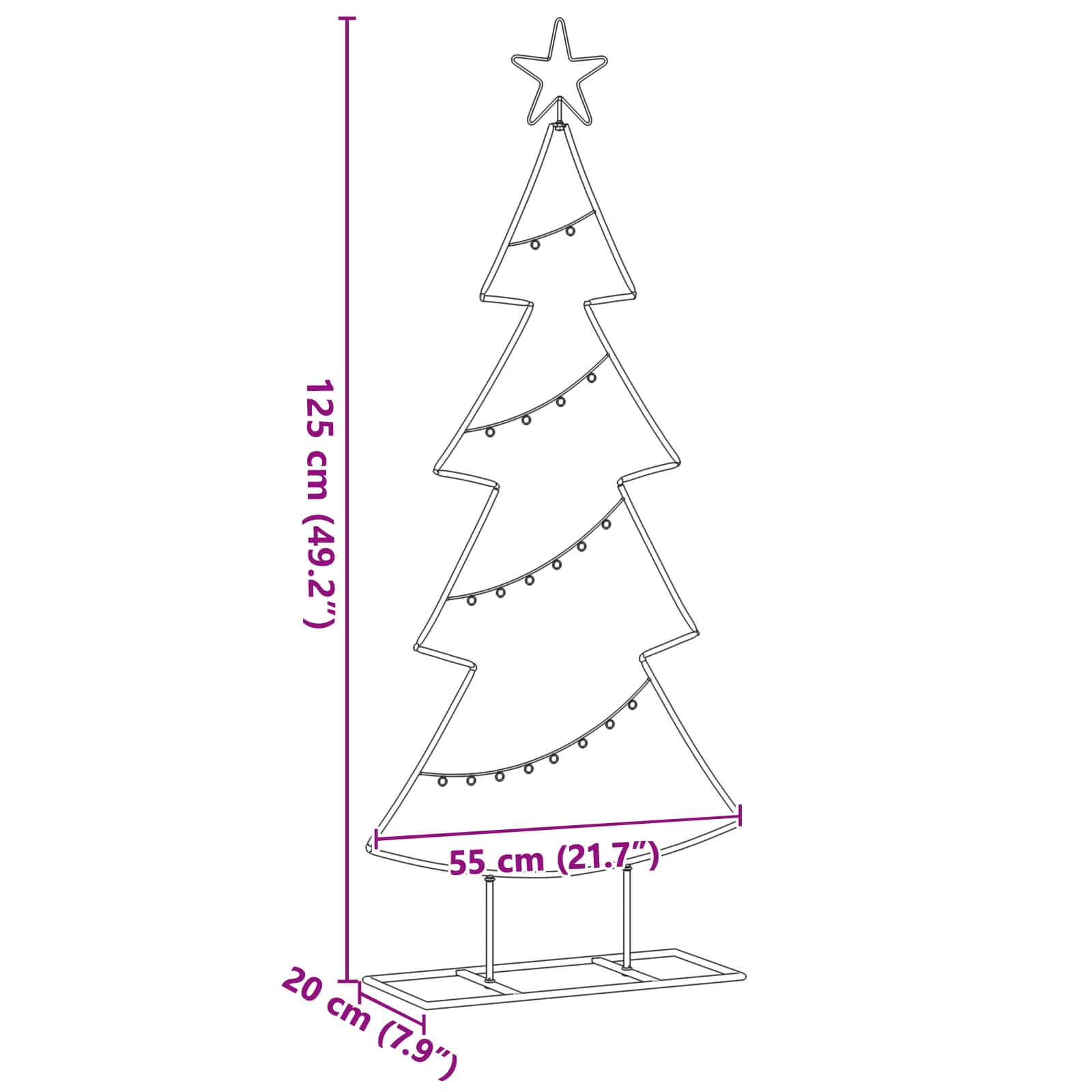 Metall Weihnachtsbaum Mit Ständer 125 Cm Stahl