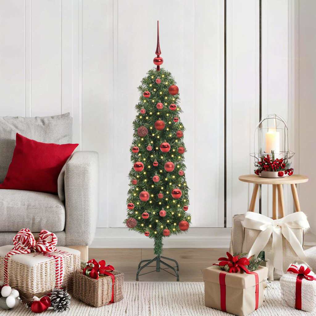 Künstlicher Weihnachtsbaum Schlank Mit Ständer Pvc Grün