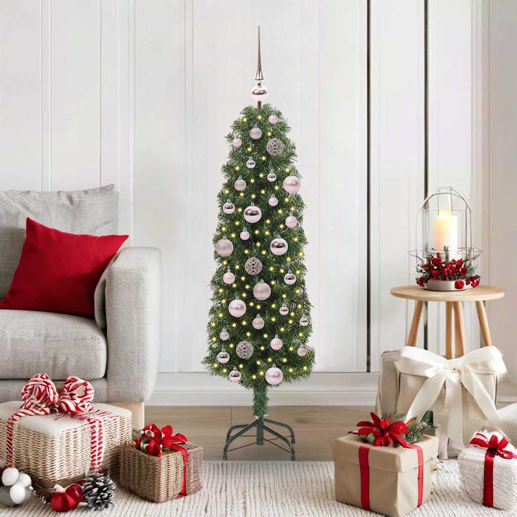 Künstlicher Weihnachtsbaum Schlank Mit Ständer Pvc Grün