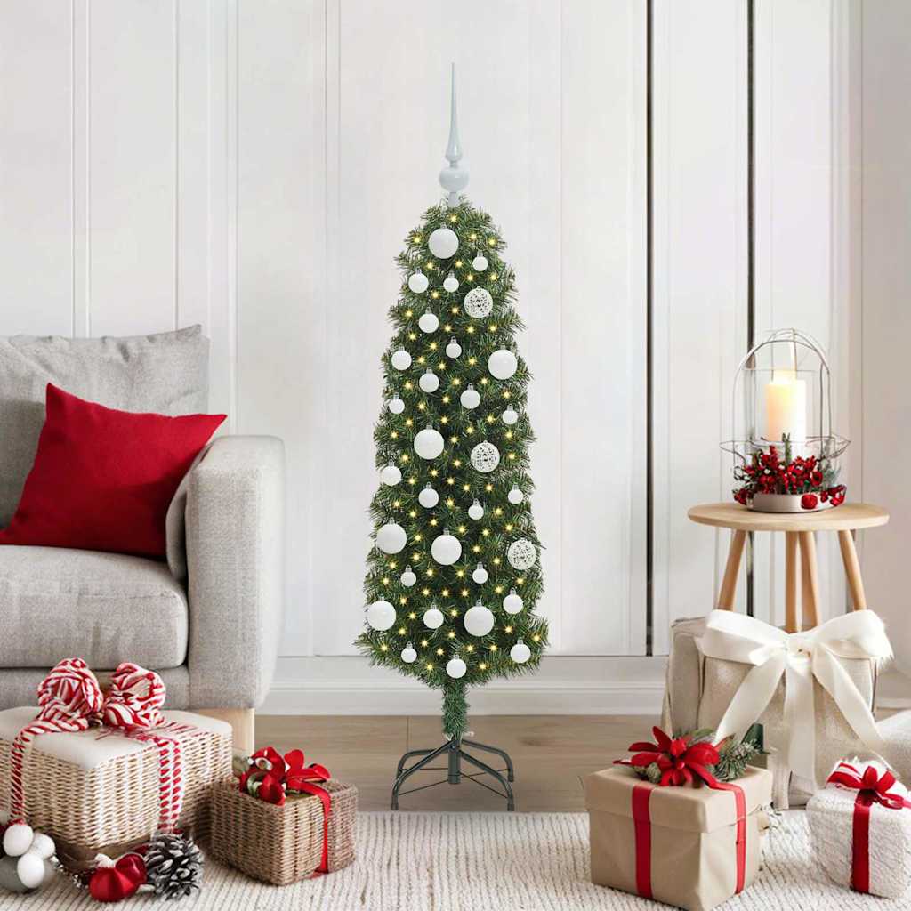 Künstlicher Weihnachtsbaum Schlank Mit Ständer Pvc Grün
