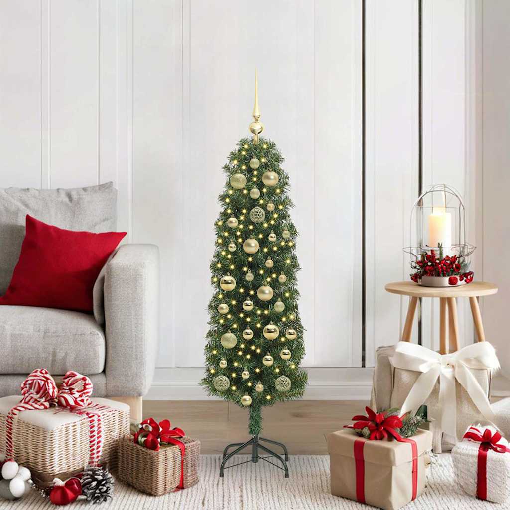Künstlicher Weihnachtsbaum Schlank Mit Ständer Pvc Grün