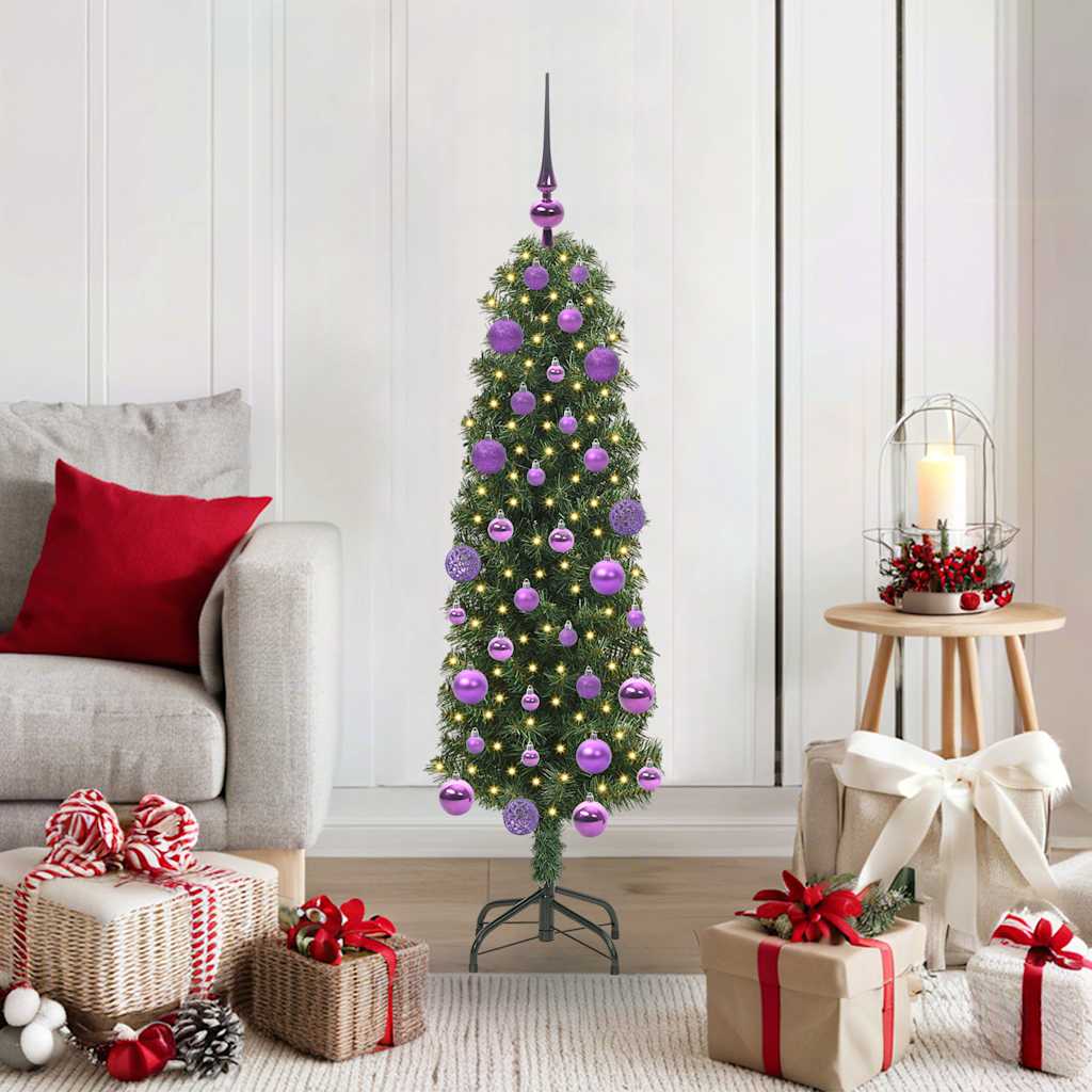Künstlicher Weihnachtsbaum Schlank Mit Ständer Pvc Grün