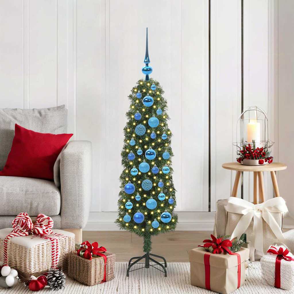 Künstlicher Weihnachtsbaum Schlank Mit Ständer Pvc Grün