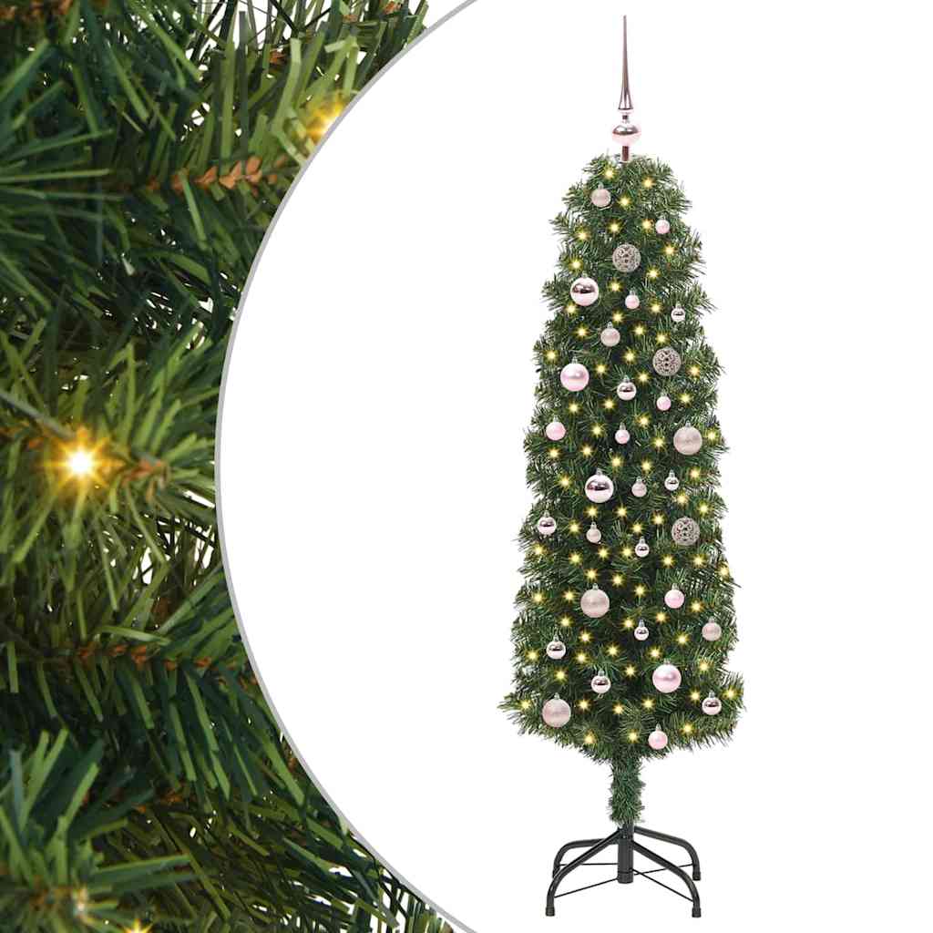 Künstlicher Weihnachtsbaum Schlank Mit Ständer Pvc Grün