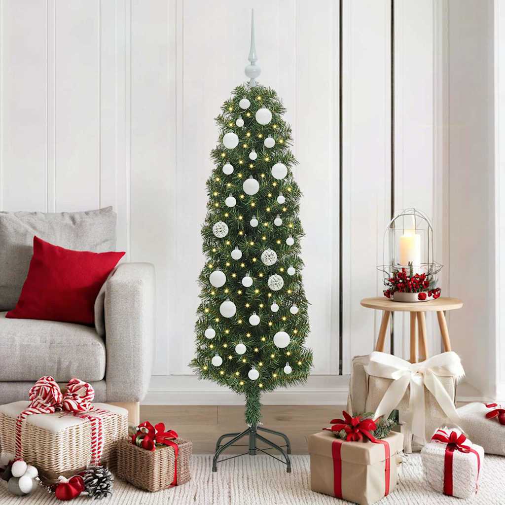 Künstlicher Weihnachtsbaum Schlank Mit Ständer Pvc Grün