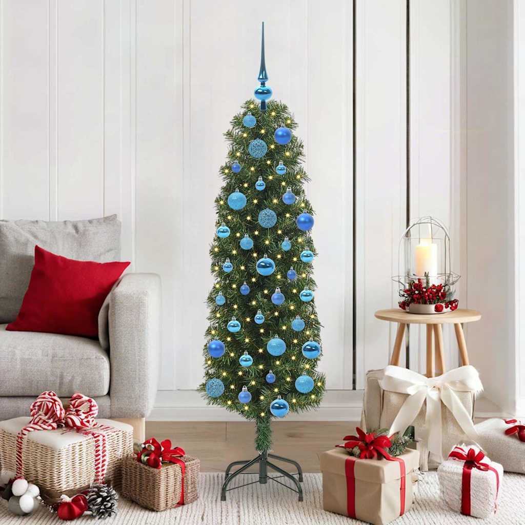 Künstlicher Weihnachtsbaum Schlank Mit Ständer Pvc Grün