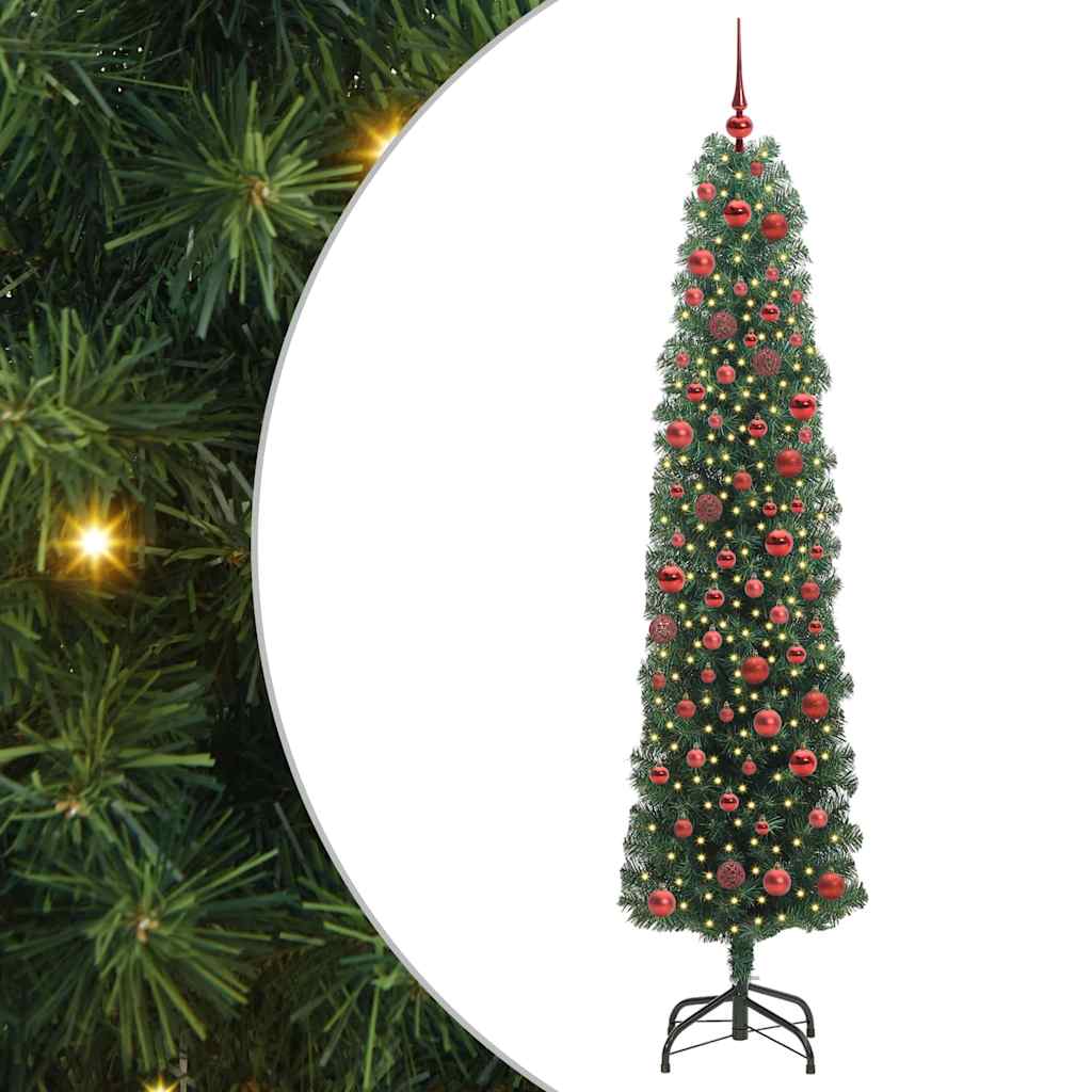Künstlicher Weihnachtsbaum Schlank Mit Ständer Pvc Grün