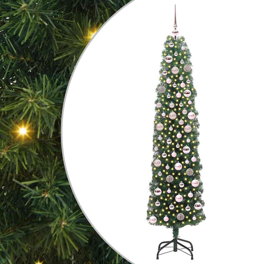 Künstlicher Weihnachtsbaum Schlank Mit Ständer Pvc Grün