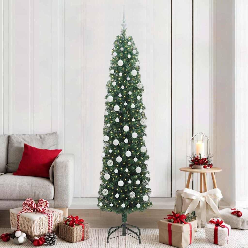 Künstlicher Weihnachtsbaum Schlank Mit Ständer Pvc Grün