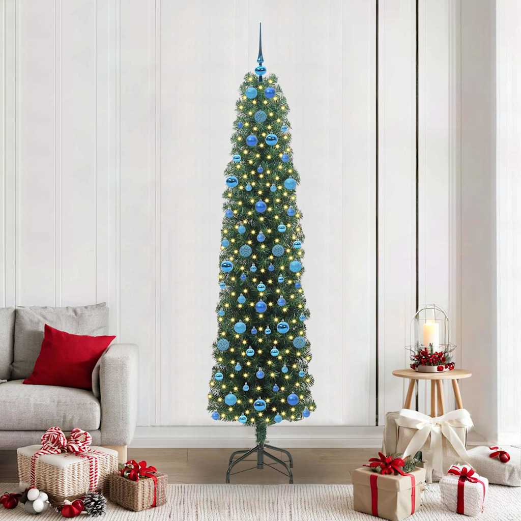 Künstlicher Weihnachtsbaum Schlank Mit Ständer Pvc Grün
