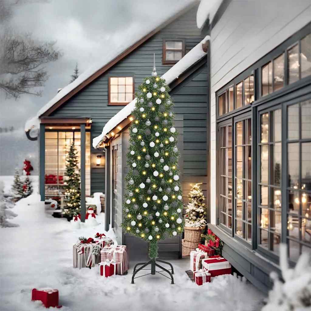 Künstlicher Weihnachtsbaum Schlank Mit Ständer Pvc Grün