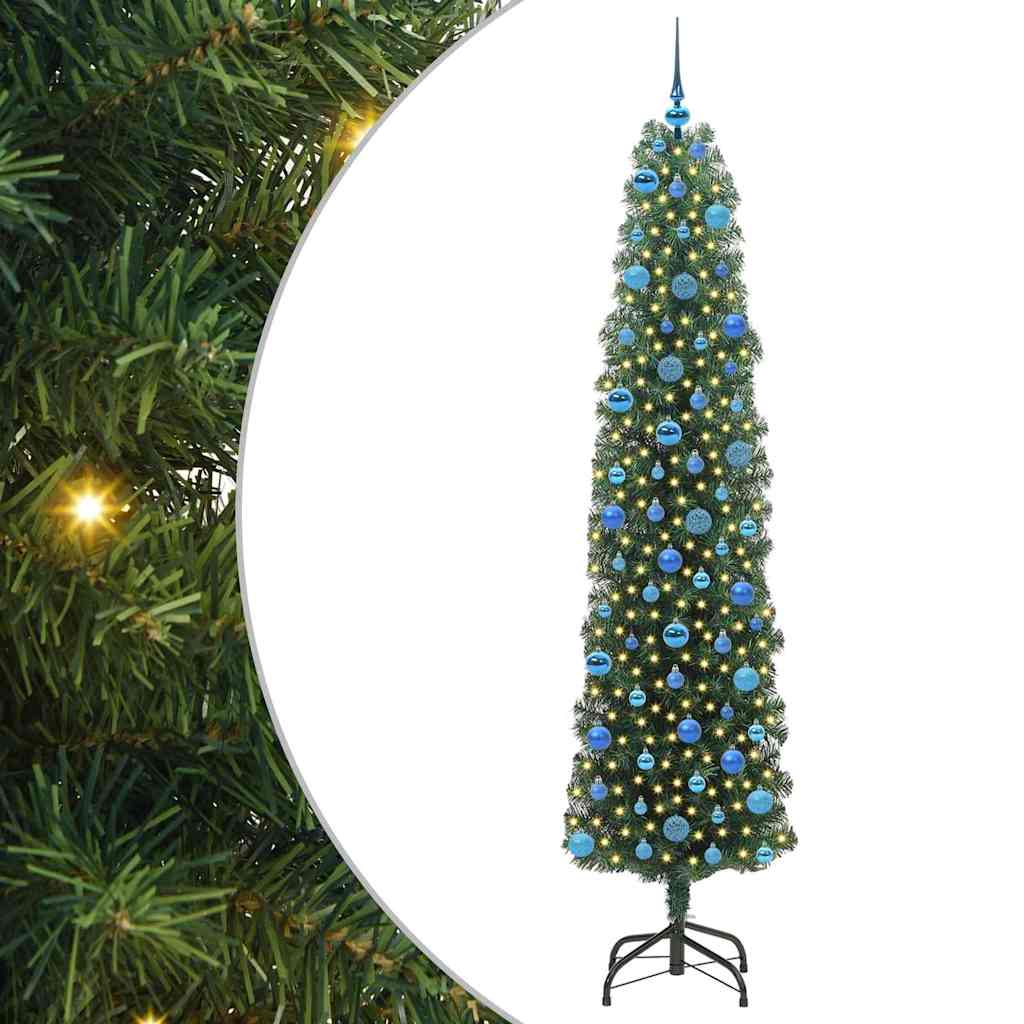Künstlicher Weihnachtsbaum Schlank Mit Ständer Pvc Grün