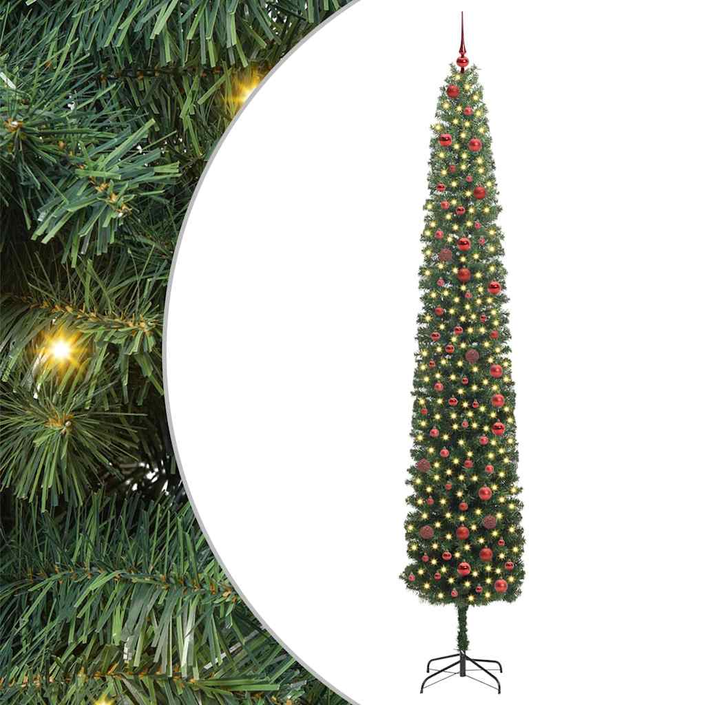 Künstlicher Weihnachtsbaum Schlank Mit Ständer Pvc Grün