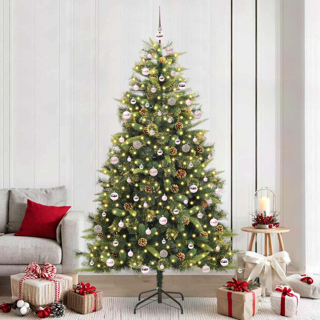Künstlicher Weihnachtsbaum Klappbar Mit Zapfen