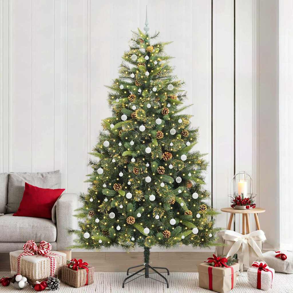 Künstlicher Weihnachtsbaum Klappbar Mit Zapfen