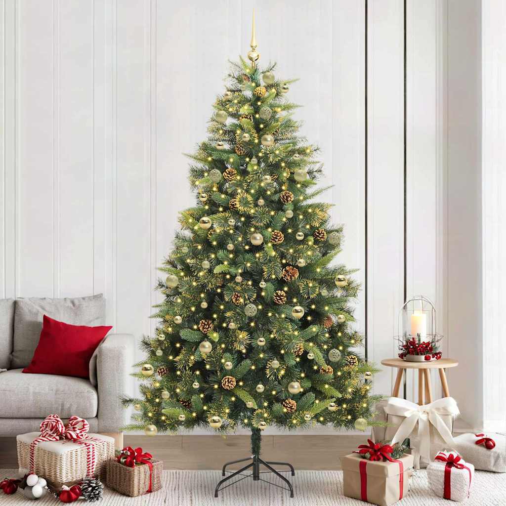 Künstlicher Weihnachtsbaum Klappbar Mit Zapfen