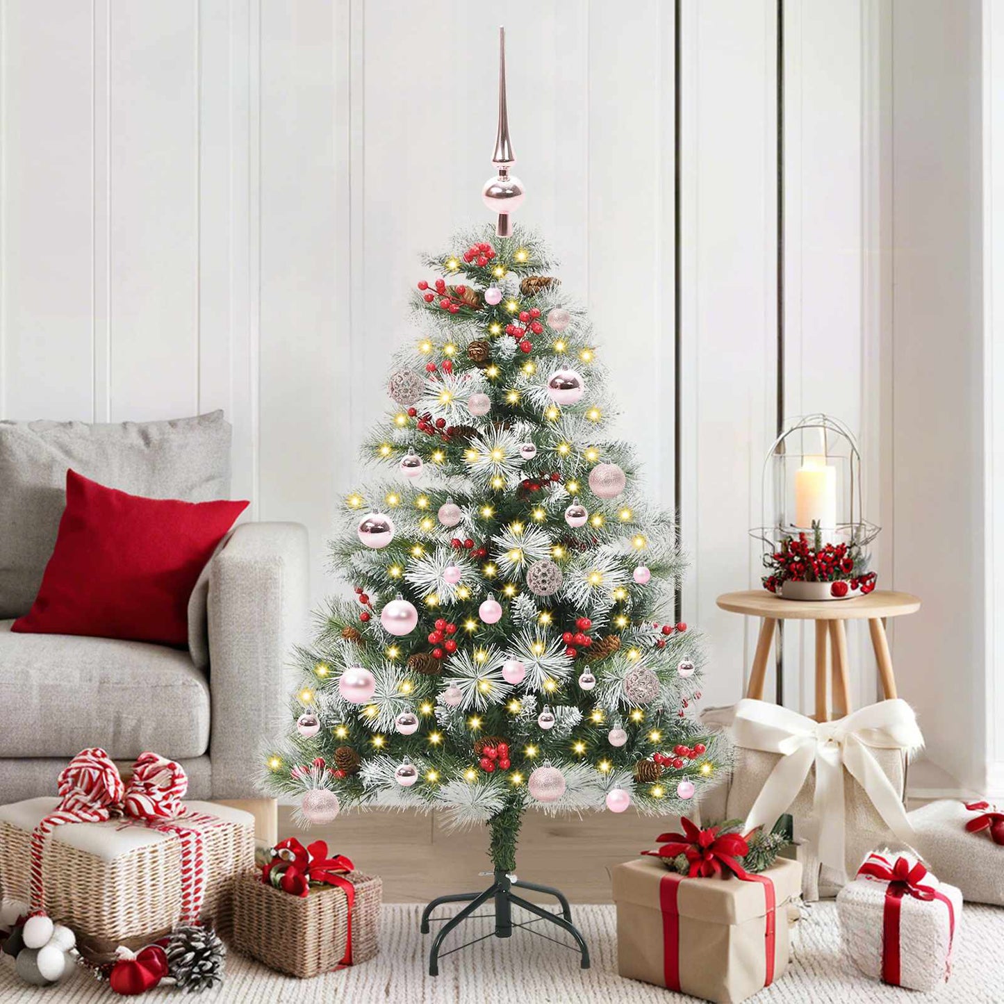Künstlicher Weihnachtsbaum Klappbar Mit Zapfen & Beeren