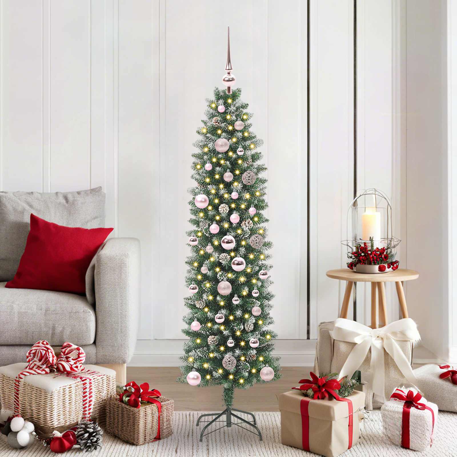 Künstlicher Weihnachtsbaum Mit Ständer Schlank Pvc