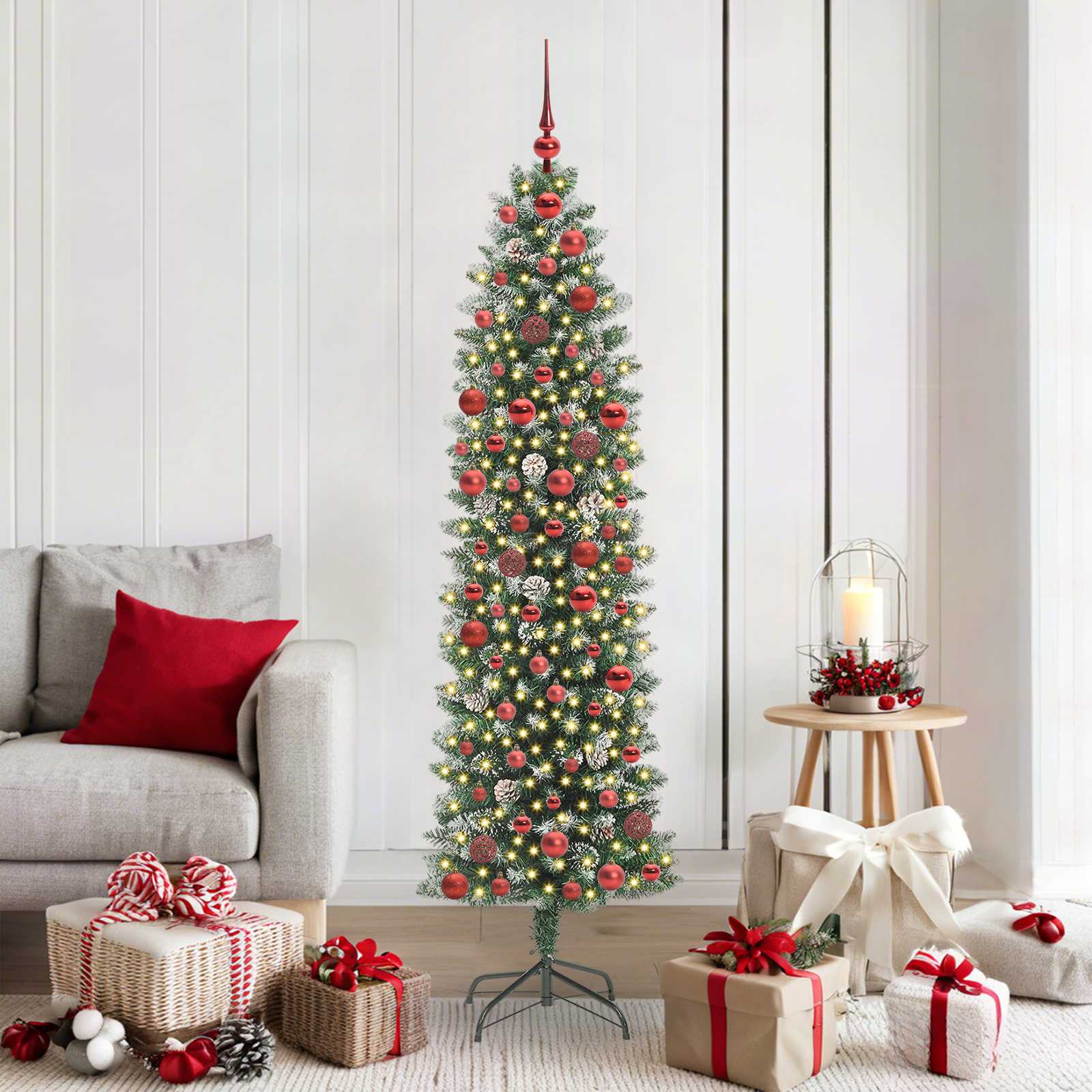 Künstlicher Weihnachtsbaum Mit Ständer Schlank Pvc