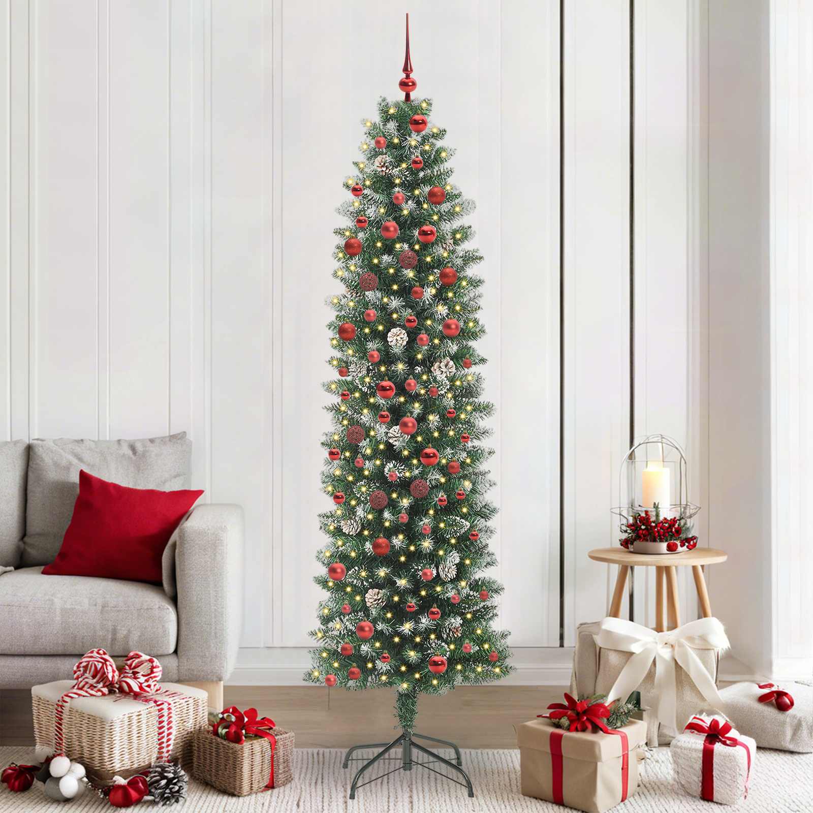 Künstlicher Weihnachtsbaum Mit Ständer Schlank Pvc