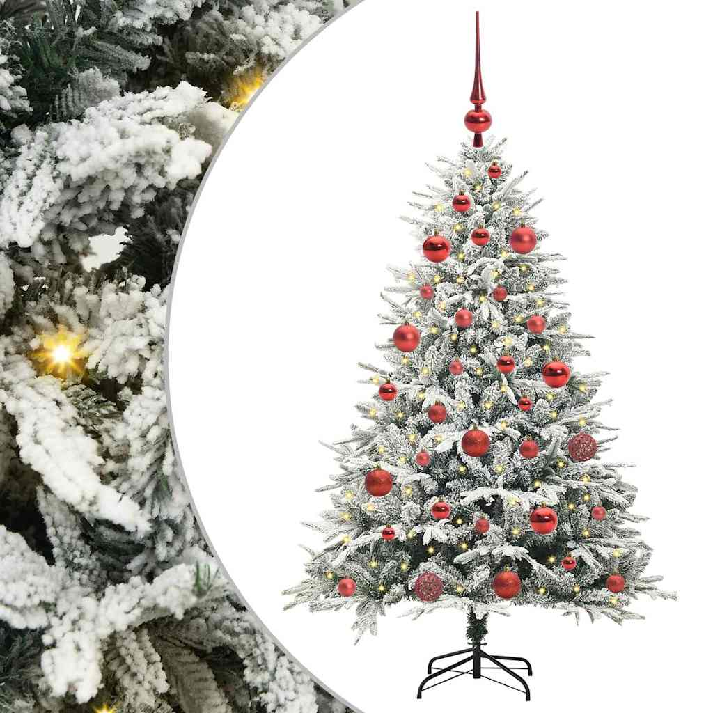 Künstlicher Vorbeleuchteter Weihnachtsbaum Mit Kugelset Grün
