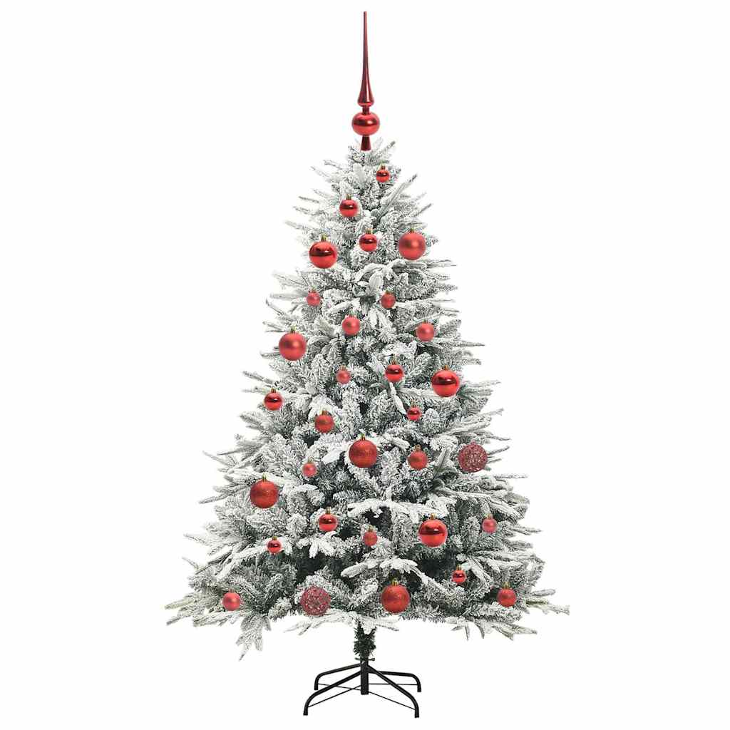 Künstlicher Vorbeleuchteter Weihnachtsbaum Mit Kugelset Grün