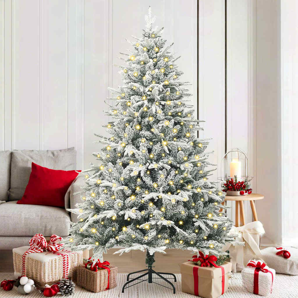 Künstlicher Vorbeleuchteter Weihnachtsbaum Mit Kugelset Grün