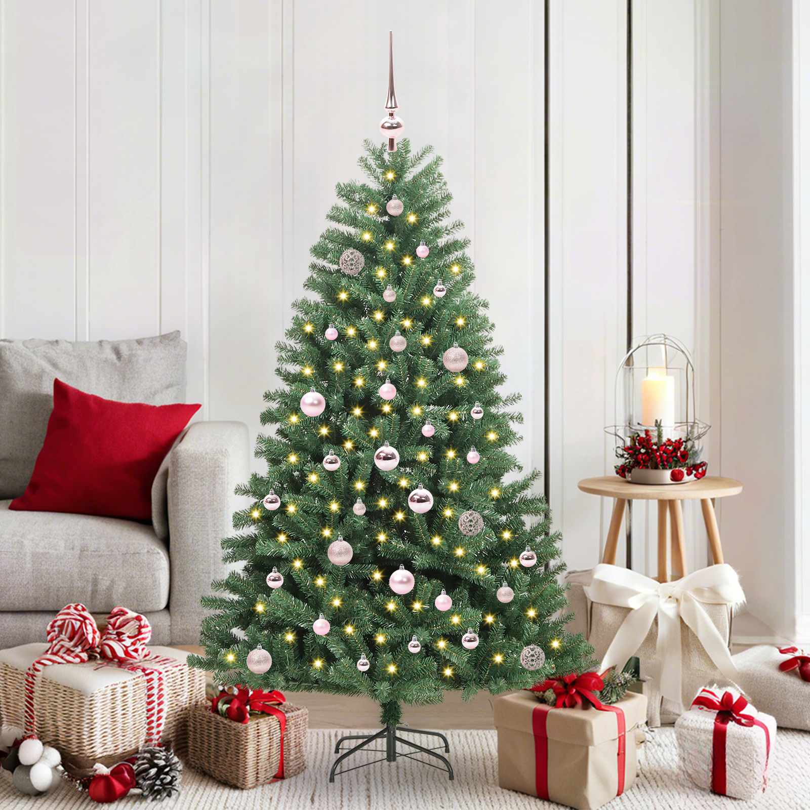 Künstlicher Klappbarer Weihnachtsbaum Mit 150 Leds