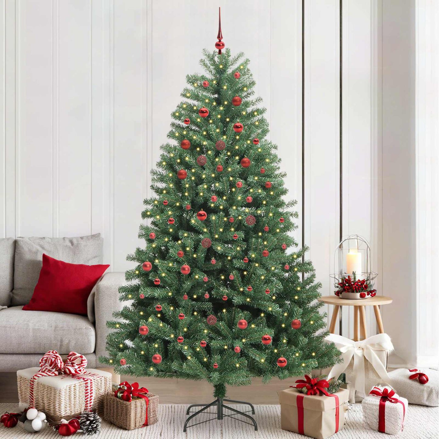 Künstlicher Klappbarer Weihnachtsbaum Mit 150 Leds