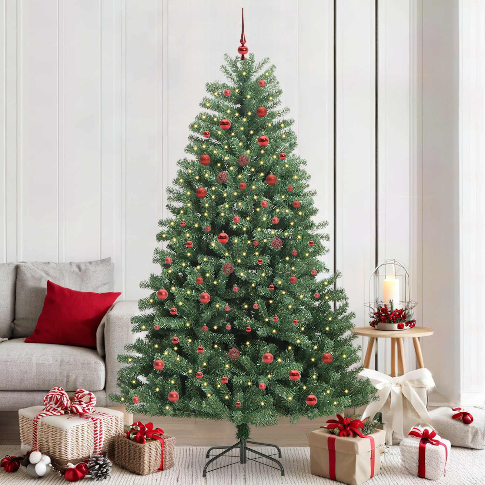 Künstlicher Klappbarer Weihnachtsbaum Mit 150 Leds