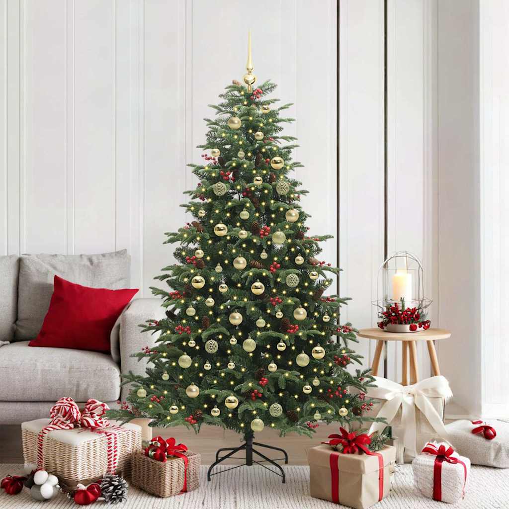Künstlicher Weihnachtsbaum Klappbar Mit Zapfen & Beeren