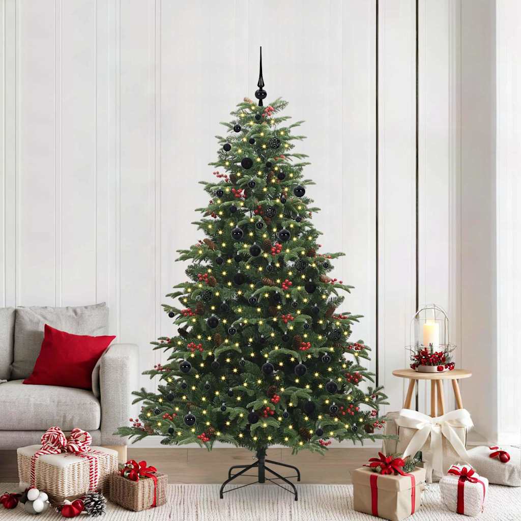 Künstlicher Weihnachtsbaum Klappbar Mit Zapfen & Beeren